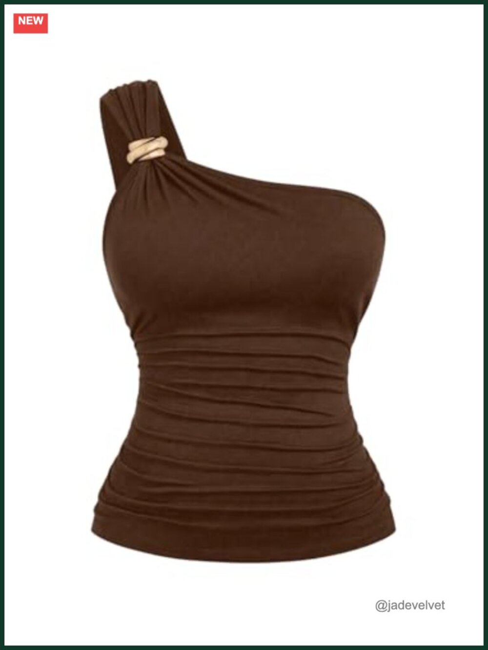 Plus Size One Shoulder Ruched Tank Top Sleeveless Fitted
